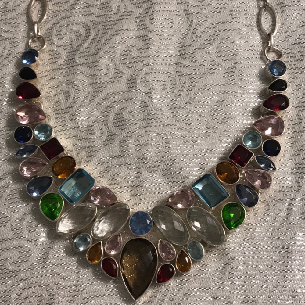 Stunning Multi Gemstone Statement Necklace! - image 2